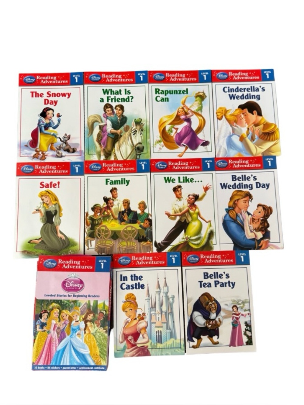 Disney Learning Reading Adventures Level 1- 10 Princess Books